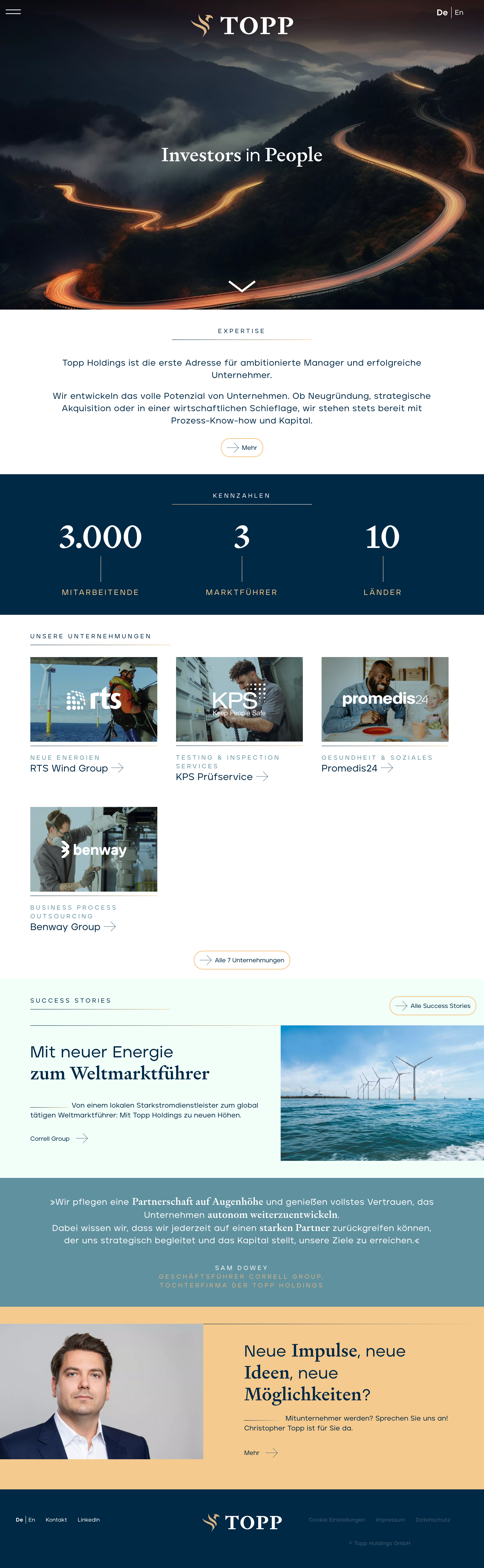 Website mit Informationen zu Investitionen, einschließlich Zahlen und Grafiken, die wirtschaftliche Leistungen darstellen.